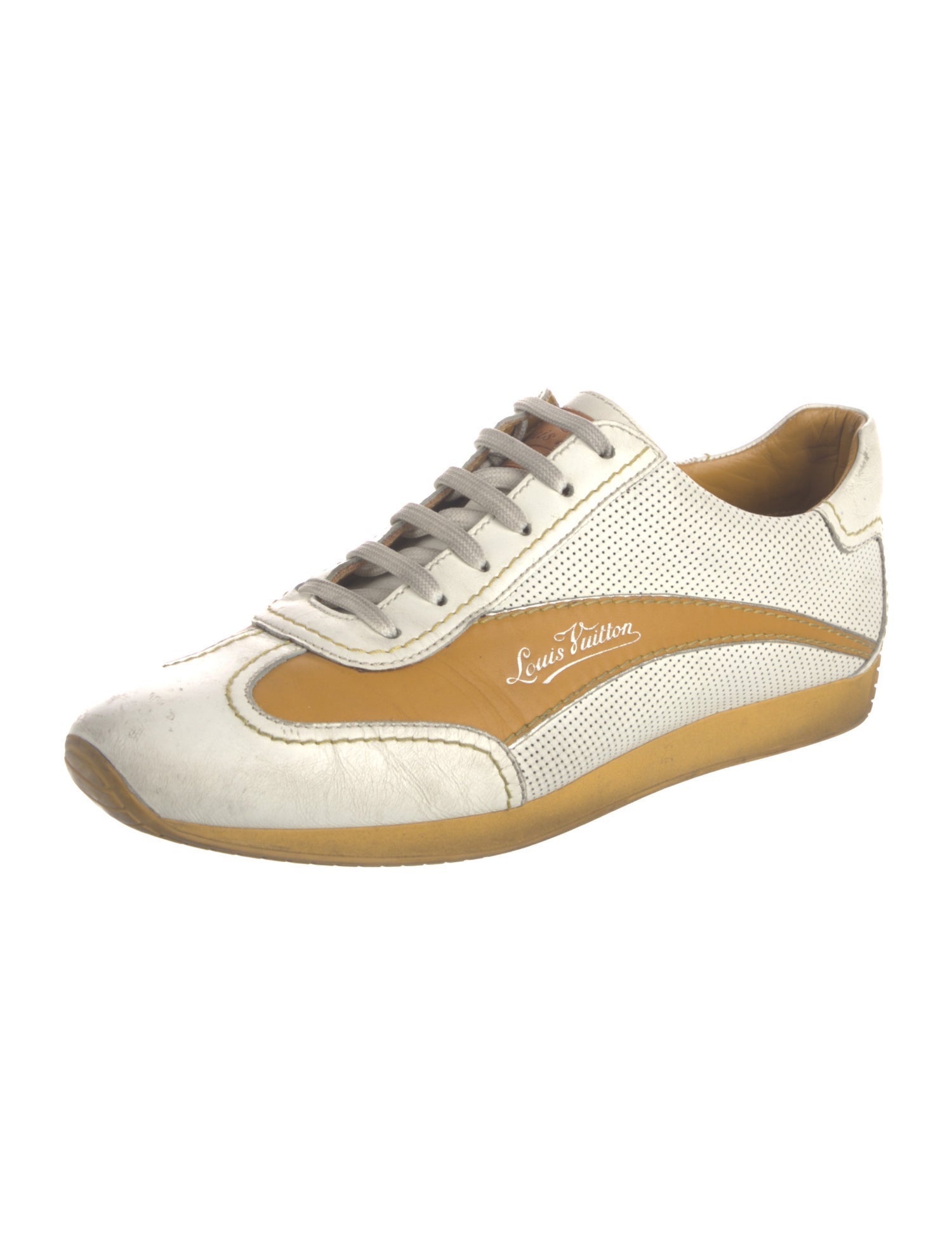 Louis Vuitton Leather Lasercut Accents Sneakers